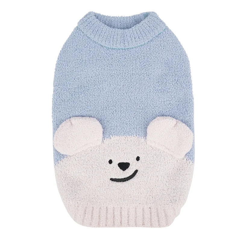 Warm Dog Sweaters Soft Comfortable Fleece Pet Sweaters for Small Dogs Cute Bear Puppy Knitted Coat for Chihuahua Maltese Bichon