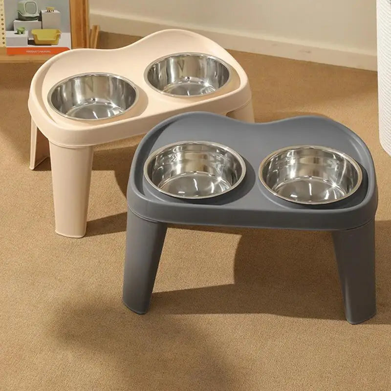 Elevated Dog Feeder Dogs Bowls foldable Raised Stand with Double Stainless Steel Food Water Bowls for Small Medium Large Dogs