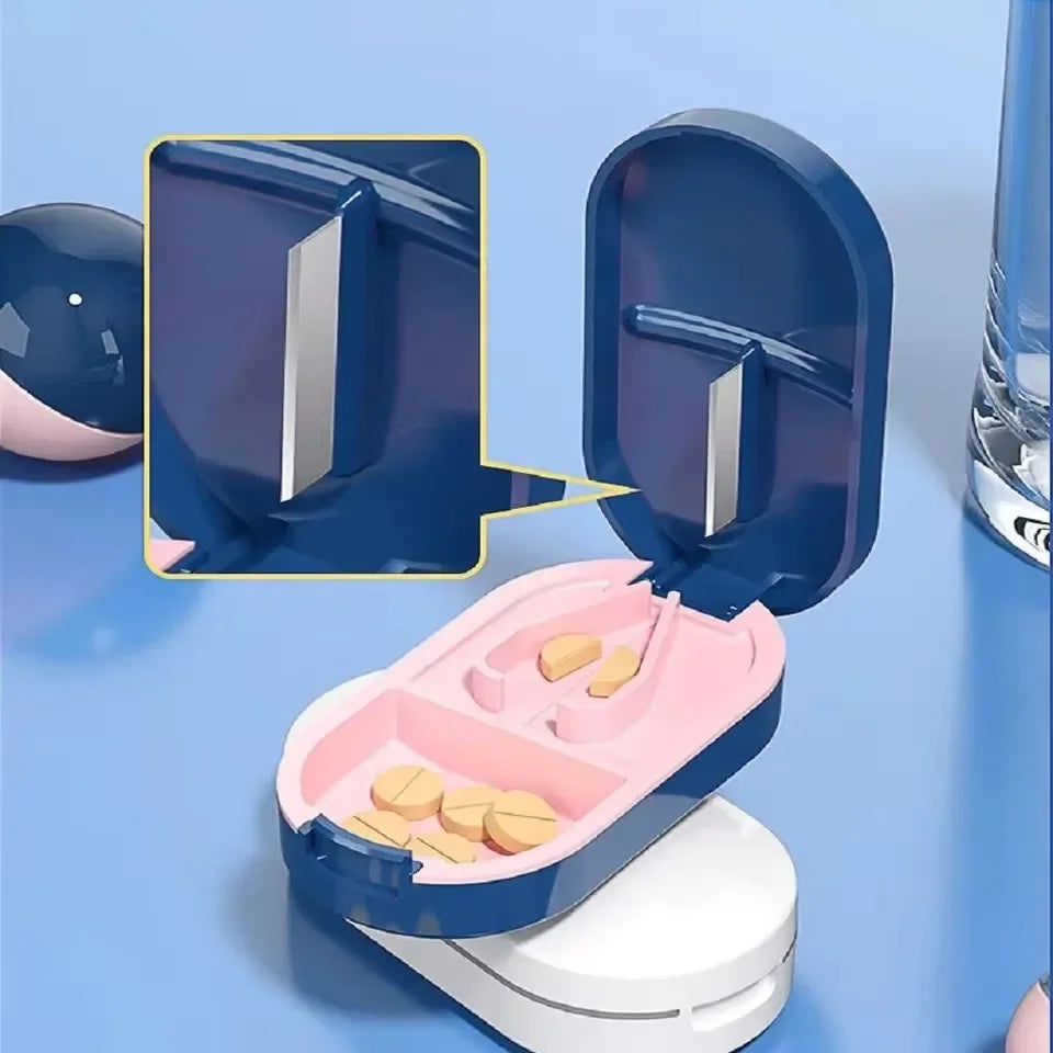 1pcPill Cutter,Pill Splitter For Cutting Small Pills OrLarge Pills In Half,Cuts Pills,Tablets,Stainless Steel Blade Travel Sized