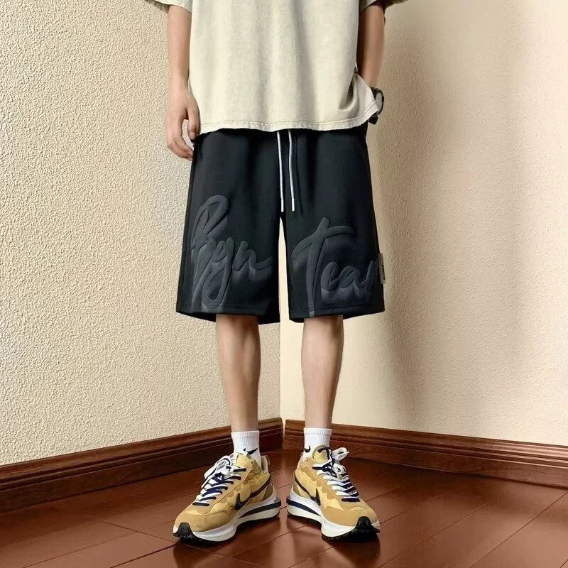 Summer Y2K Vintage Foamed Printed Men‘s Shorts Hip Hop Fashion Baggy Short Pants Gym Sports Bermudas Para Hombre Streetwear