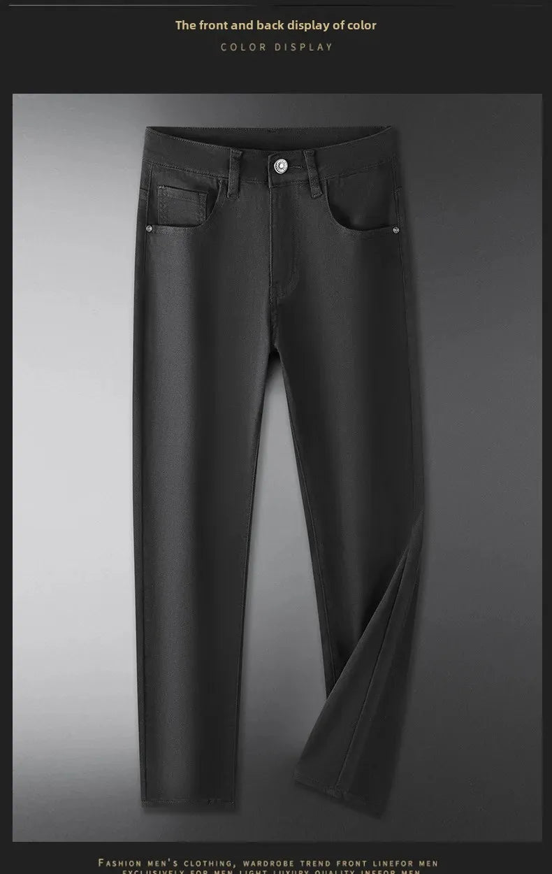 WhiteJeans Men's High-End European Style Jeans Lightweight Luxury Trendy Long Pants Business Casual Pants For Spring 2024