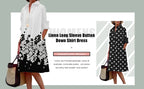 New Women's Fashion Shirt Dresses High Temperament Leopard Print Casual Dresses Women's Elegant Party Long Sleeve Dresses