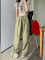 High Waist Wide Leg Workwear Pants Women's Spring 2024 Loose Sun Protection Casual Sports Thin Style Fashionable Trousers