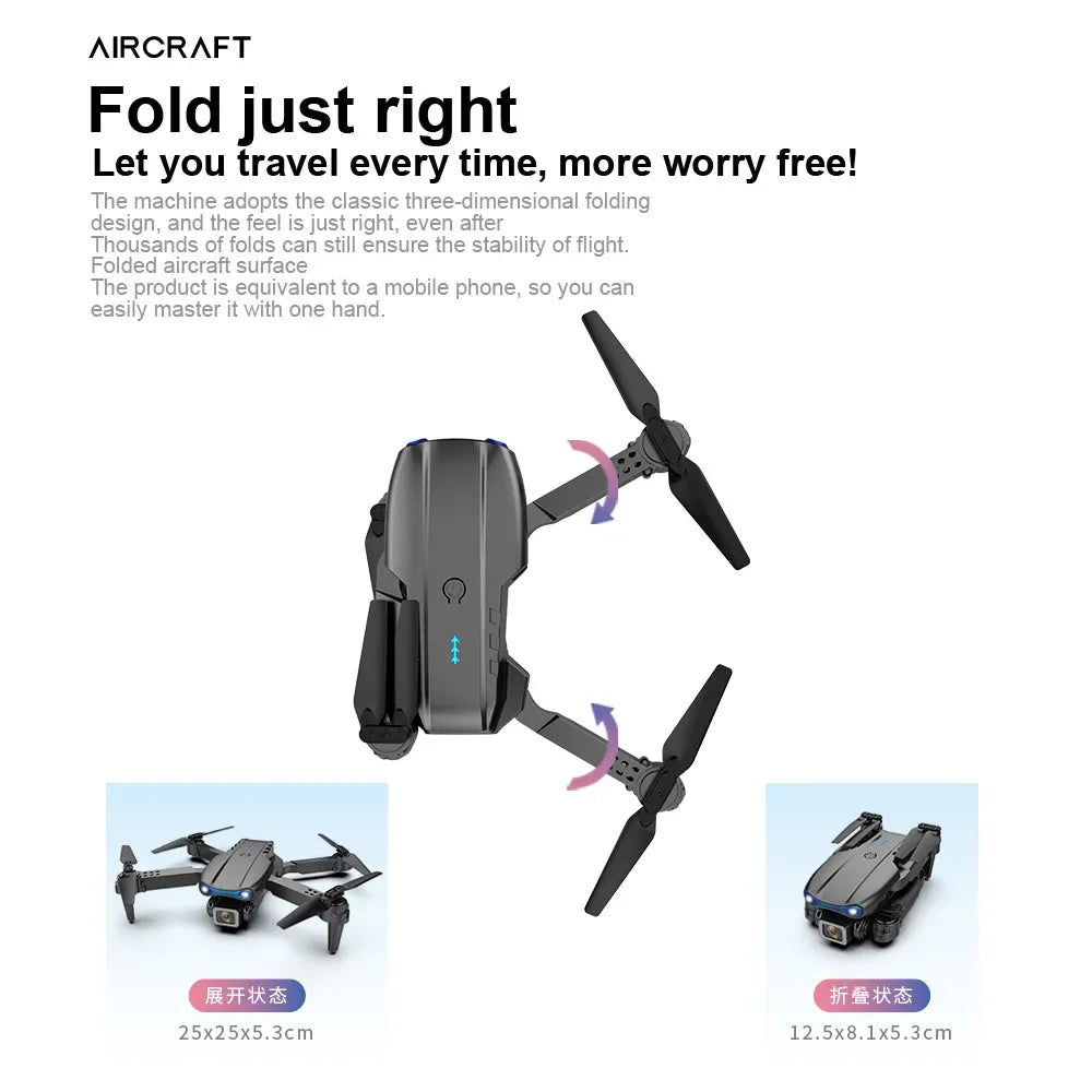 Professional HD E99Pro Drone 4k Dual WIFI fpv Quadcopter Aircraft with Obstacle Avoidance for Aerial Photography Drone Camera