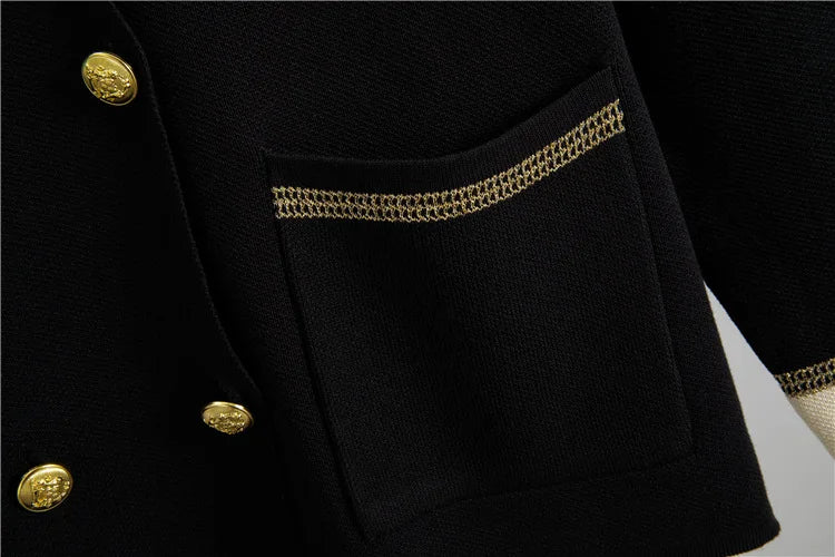 Korean Design Knitted 2 Piece Sets Women Knitwears Double Breasted Sweater Cardigan Tops Conjuntos High Waist Sweatpants Outfit