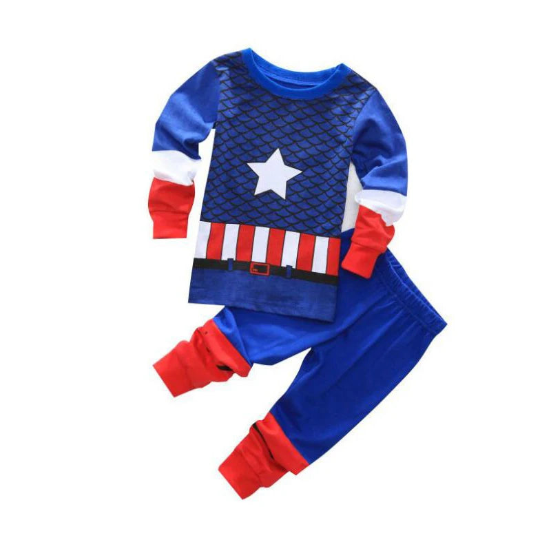 New Children's Pyjamas Iron Man Set Kids Sleepers The Hulk Set Boys Girls Cartoon Long Sleeve Sleepwear 2-7T sets