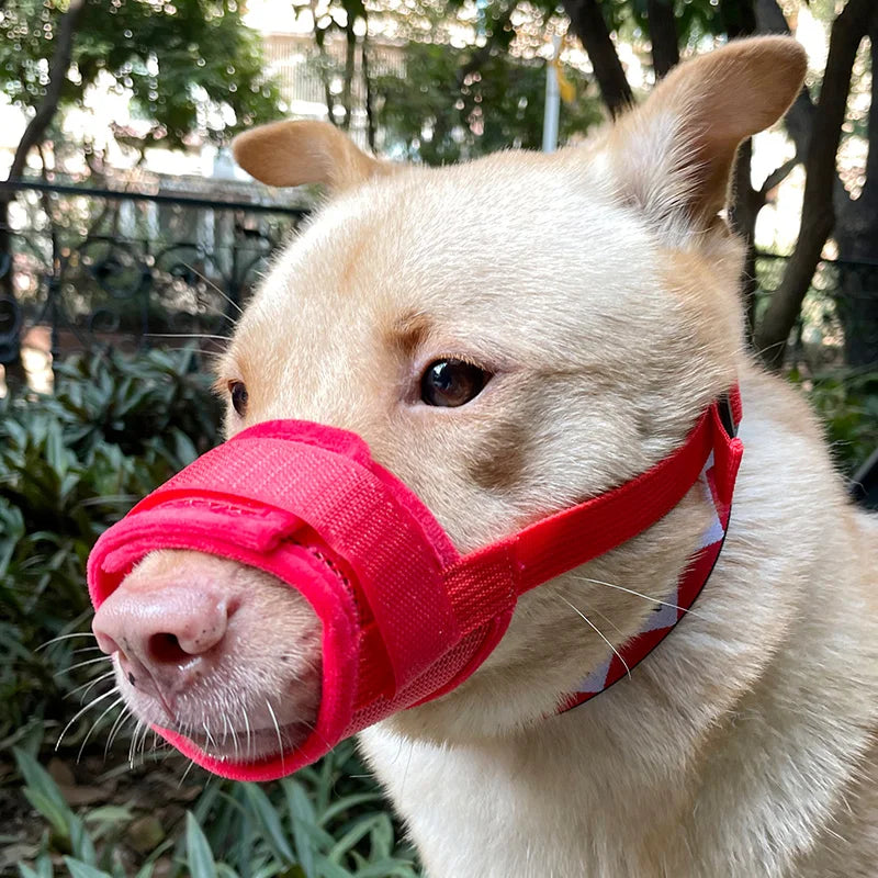 Dog muzzle Prevents biting barking and accidental eating prevents slipping off fits small medium large dogs adjustable