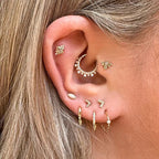 Piercing Helix Lobe Hoop Chain Earrings Zircon Gold Color Tragus Rook Ear Cartilage Accessories Women Jewelry Gift Wholesale