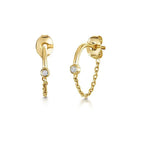 Piercing Helix Lobe Hoop Chain Earrings Zircon Gold Color Tragus Rook Ear Cartilage Accessories Women Jewelry Gift Wholesale