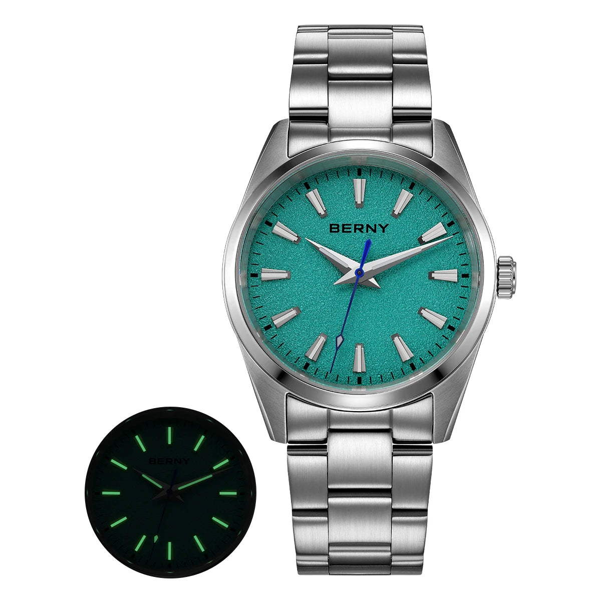 BERNY Watches for Men Luminous AR Sapphire Classic Dress Business Quartz Men's Watch 10ATM Elegant Fashion Casual Wristwatch