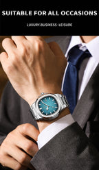 PENGAGAR Trend Men's Watches Classic Fashion Original Quartz Watch for Man Square Dial Waterproof Luminous Date Wristwatch Reloj