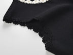 Lace Contrast Vest Dress Light Luxury and Fashionable Single-breasted Pleated 2025 Spring and Summer New Style Vintage Dress