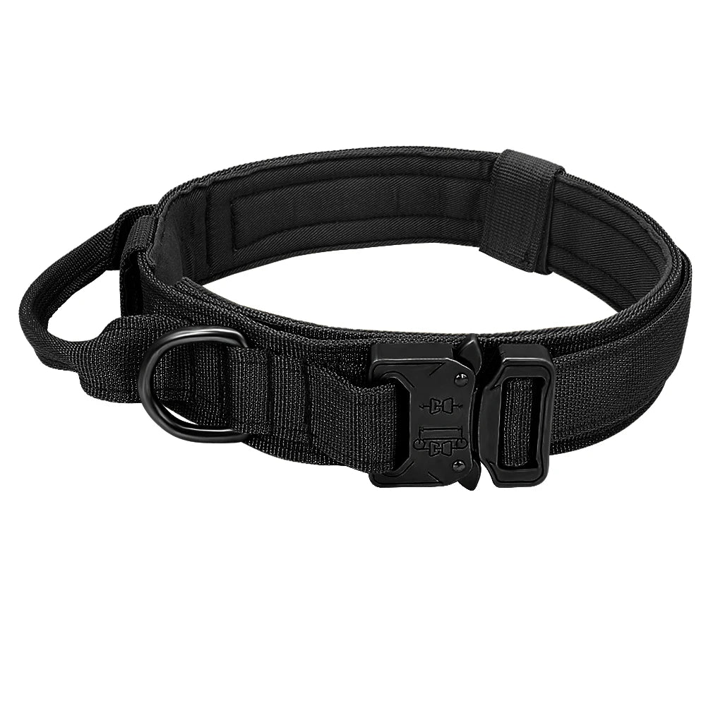 Nylon Tactical Dog Harness Collar Leash No Pull Military Pet Harness Vest For Medium Large Dogs Training Molle Harness Pouches