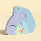 Dogs Family Puzzles Clay Silicone Mold Cat Bear Elephant Gypsum Plaster Mould Animal Craft Ornament Cement Concrete Resin Mold