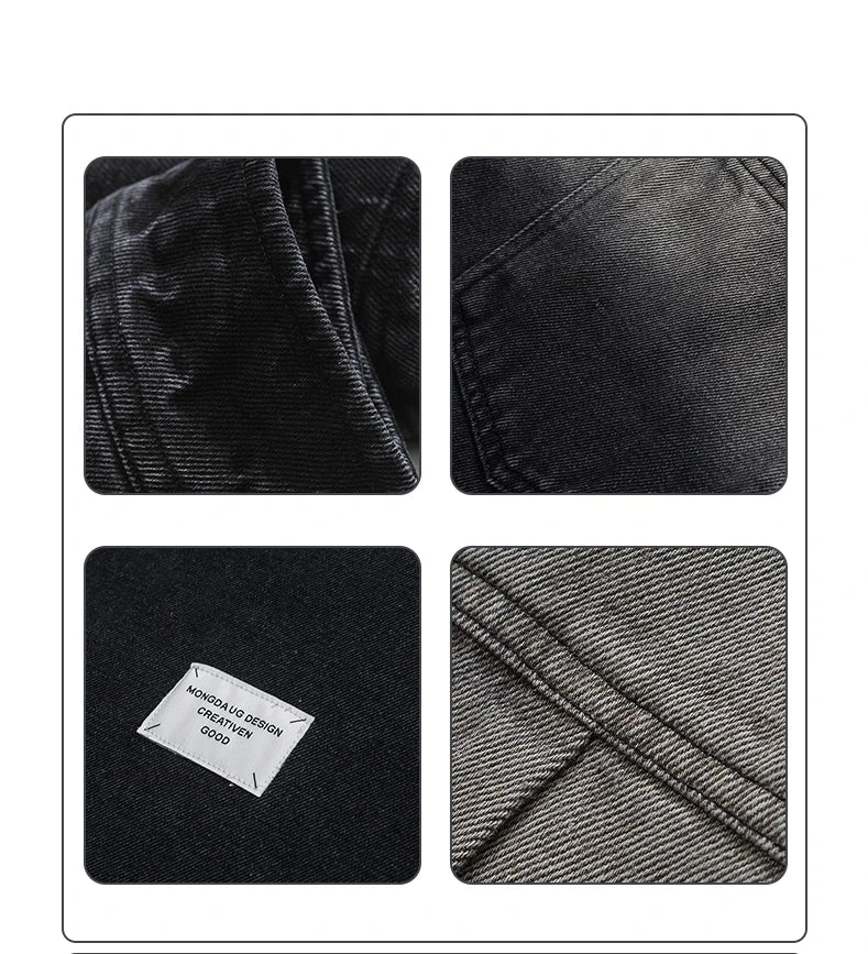 Korean fashion washed gradient denim shirt for men clothing High quality streetwear harajuku casual coat tremdy Long sleeve male