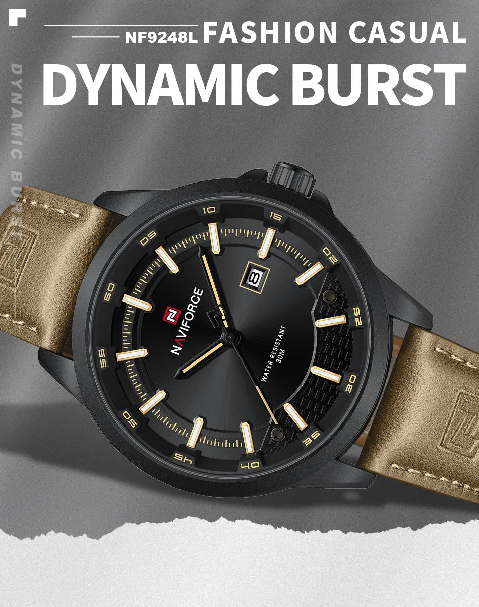NAVIFORCE Men's Watches Business Calendar Waterproof Luminous Number Quartz Wrist Watches Clocks Gift Relogio Masculino 2025