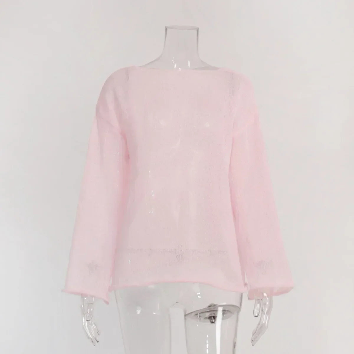 Y2k Women 2024 Summer Autumn Women Pullovers Chic Pink Casual Fashion Loose Elegant Sweater White Jumper Sueter Mujer