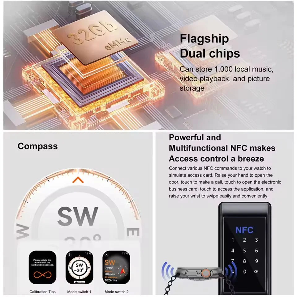 2025 New IOS DT Ultra 3 High-End Business Watch 32G Large Memory Album Smartwatch Men Sports Fitness Waterproof Watch Sportwatch