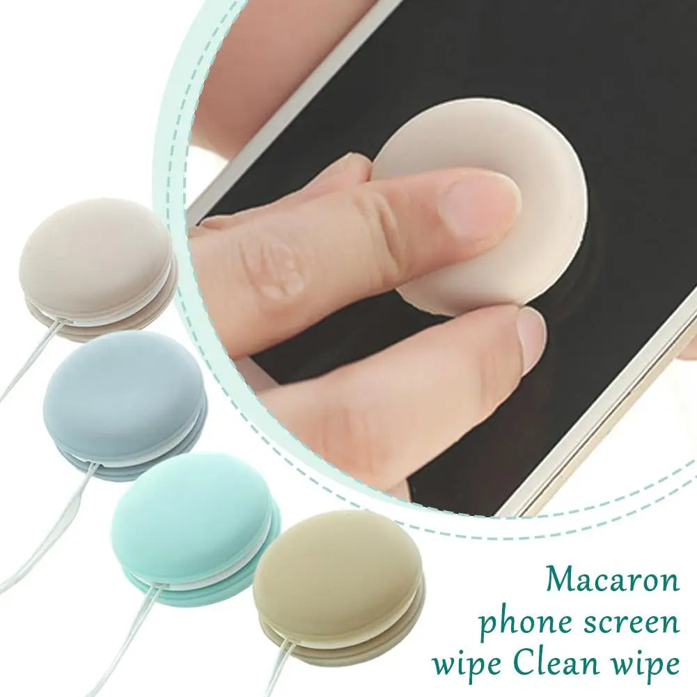 Cell Phone Screen Wipe Macaron Shape Cleaning Cloth Pendant Multifunction Cleaning Tools Glasses Lens Cleaner Key Pendant Gift