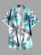Hawaiian Men's Summer Casual Flower Korean Retro Shirt Geometric Print Short Sleeve Tops Casual Shirt for Men Short Sleeve Shirt