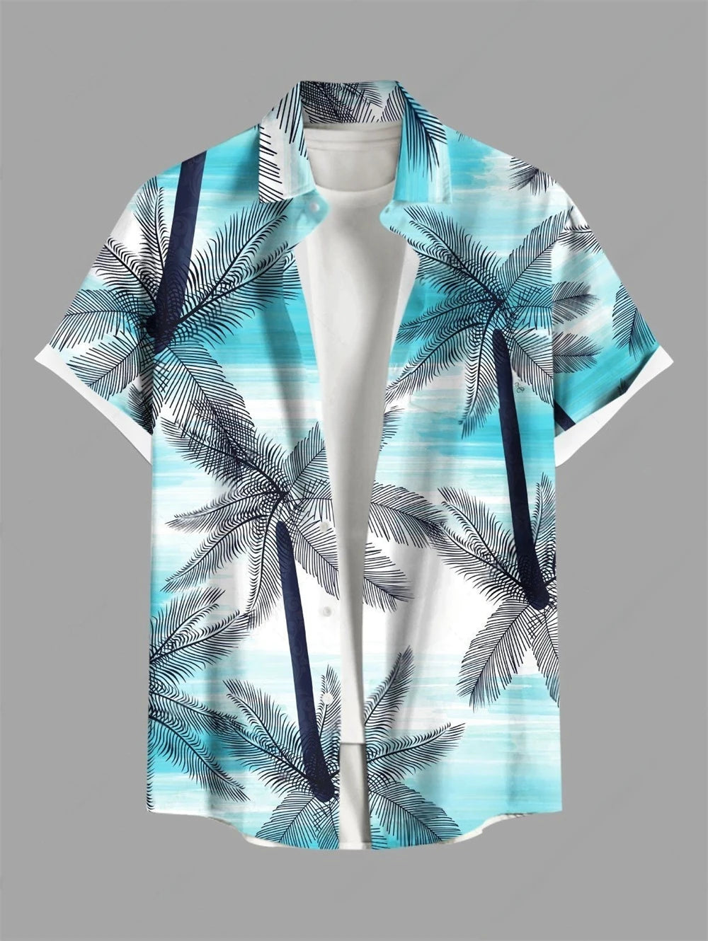 Hawaiian Men's Summer Casual Flower Korean Retro Shirt Geometric Print Short Sleeve Tops Casual Shirt for Men Short Sleeve Shirt