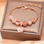 1Pcs Minimalist And Atmospheric Oil Dripping Rose Heart Bead Bracelet Fashionable Oil Painting Swan Lantern Bead Bracelets INS