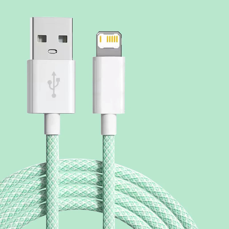 20W USB A to L Color Cable For iPhone 14 13 12 11 Pro XS Max XR XS X SE 8 7 Plus PD Fast Charge Type C Braid Cables Accessories