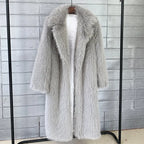 Tossy Winter Fur Feather Loose Overcoat Women's Fashion Pocket Solid Commute Streetwear Jacket Ladies Luxury Patchwork Coat 2025