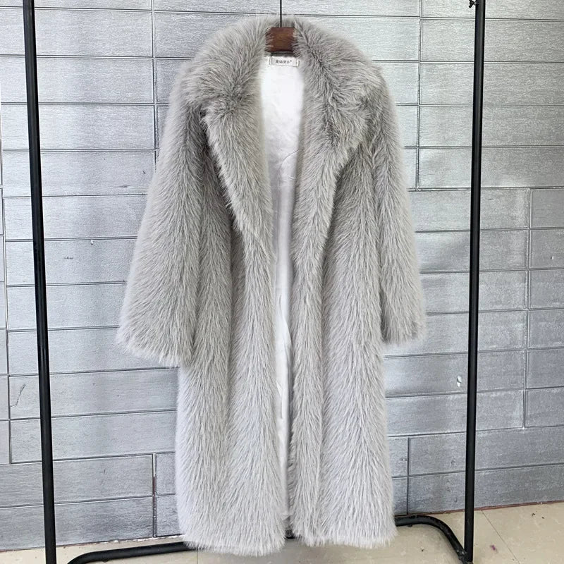 Tossy Winter Fur Feather Loose Overcoat Women's Fashion Pocket Solid Commute Streetwear Jacket Ladies Luxury Patchwork Coat 2025