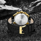 NAVIFORCE  Hands Wristwatches Genuine Leather Strap Alloy Case Casual Watches Dress Watch for Men Waterproof with Date Luminous