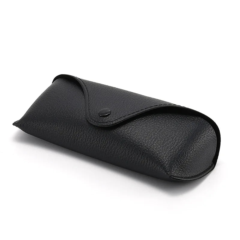 New Sunglasses Cases Large Black New Red Lined Leather Business Litchi Pattern Sunglasses Glasses Case  Eyewear Accessories