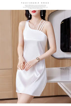 Silk Satin Halter Dress Spring Summer Sleeveless Base Vest Skirt Irregular Inner Wear Women's Clothing Dress Style