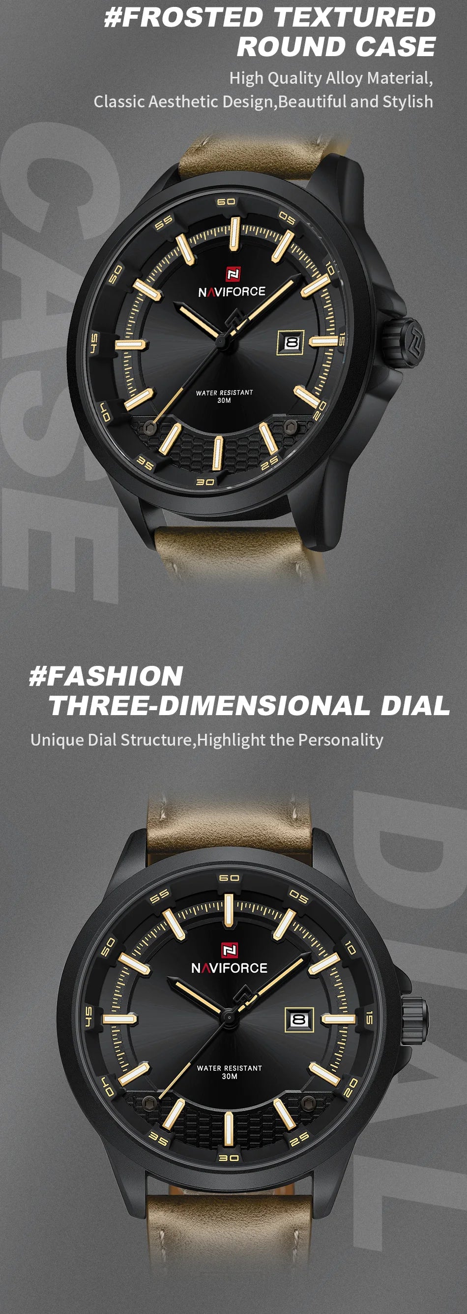 NAVIFORCE Men's Watches Business Calendar Waterproof Luminous Number Quartz Wrist Watches Clocks Gift Relogio Masculino 2025