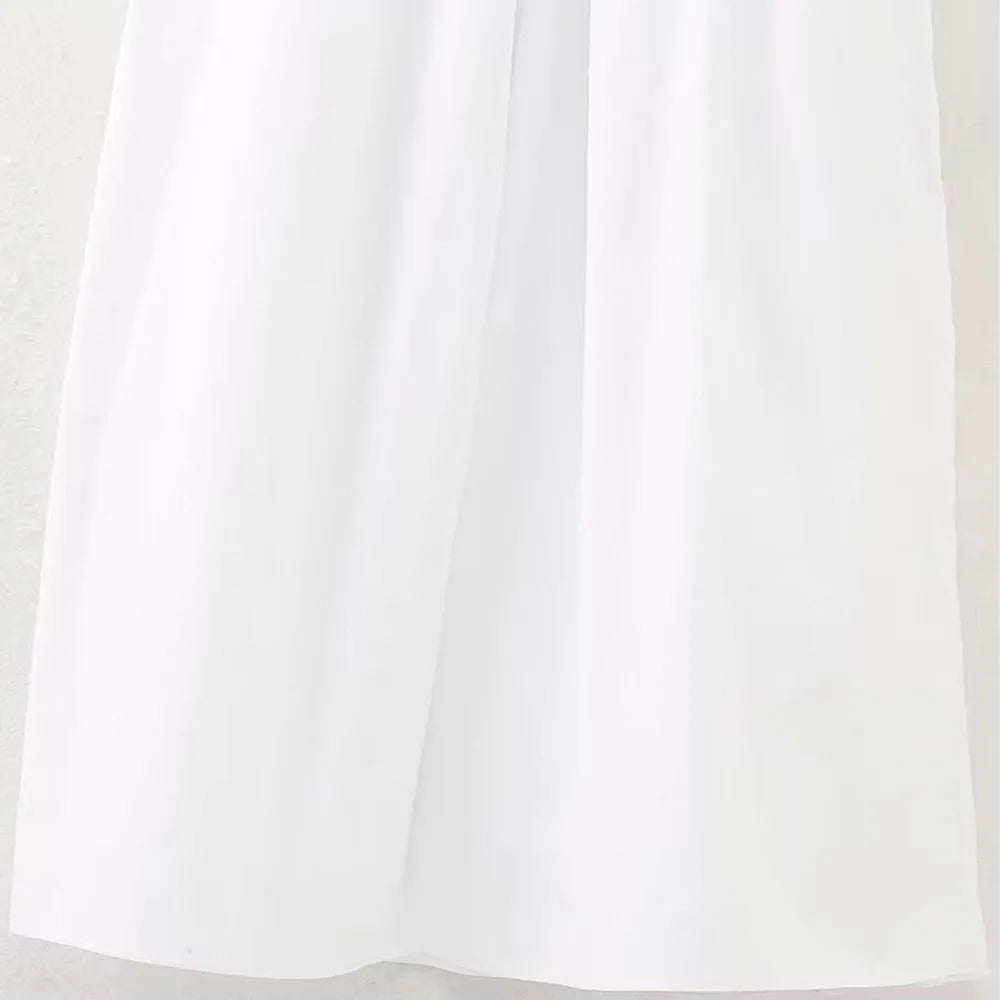 Neck Sleeveless Mid-Calf Party Dress Chest Elastic A-line Dress TRAF Elegant Summer Women Patchwork Strap Dress 2024 Sexy