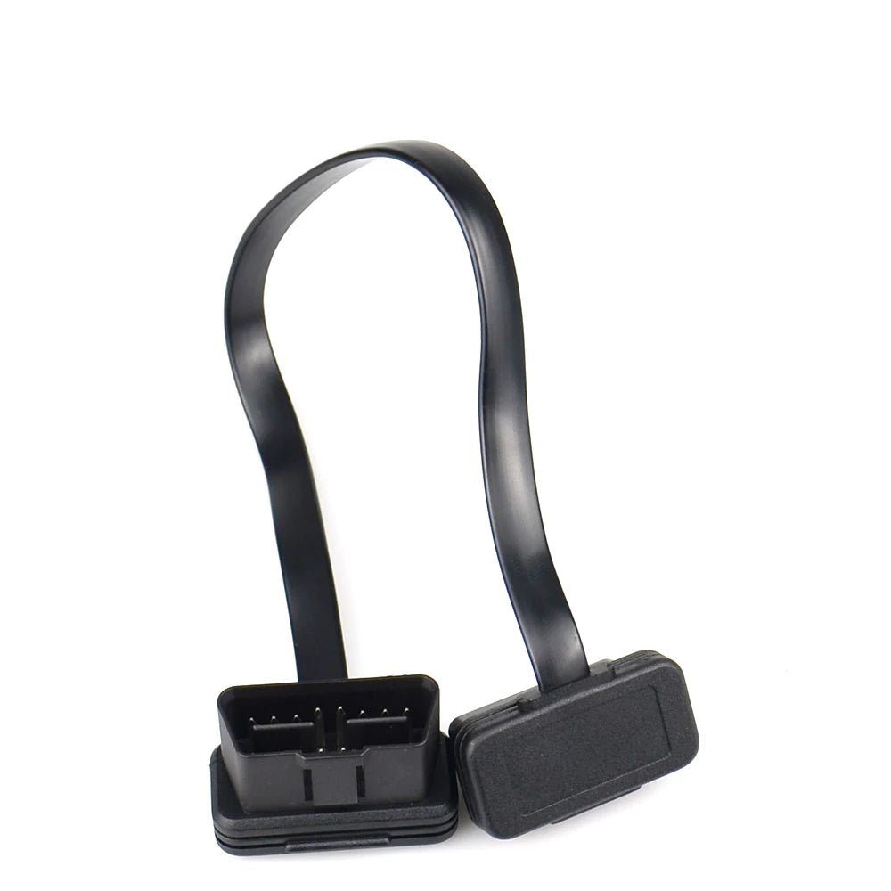 30/60/100CM Flat+Thin As Noodle 16 Pin Socket OBD OBDII 16Pin Male To Female Car Scanner OBD2 Extension Cable Connector
