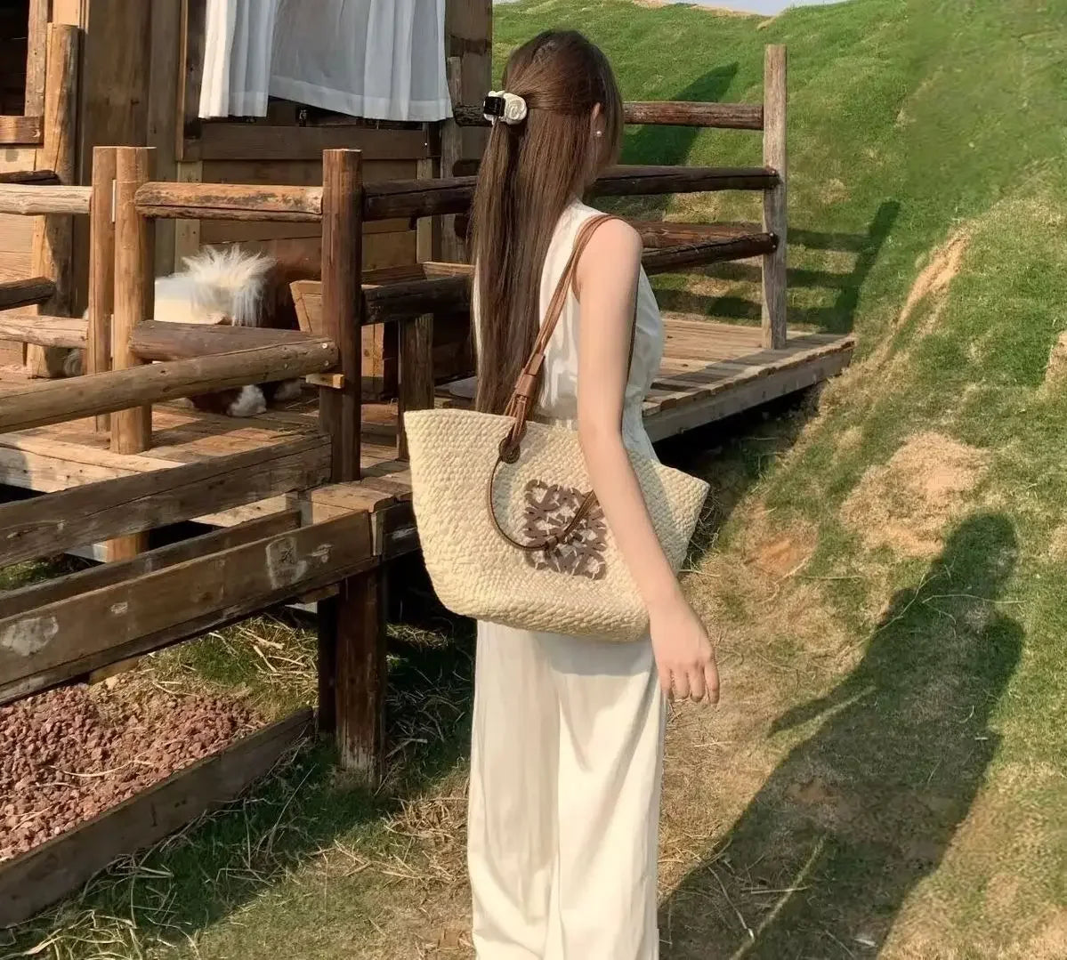 Irregular V-neck Cross Halter Vest Wide-leg Trousers for Women Summer New Suit