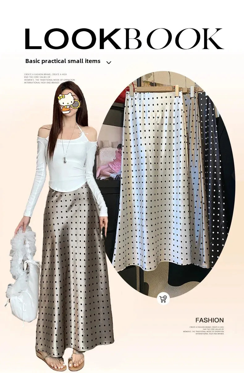 Spring 2025 High-Waisted Hoop Skirt Women's Vinegar Slimfish Tail Skirt A- Line Flared Hip Covering Long Dress