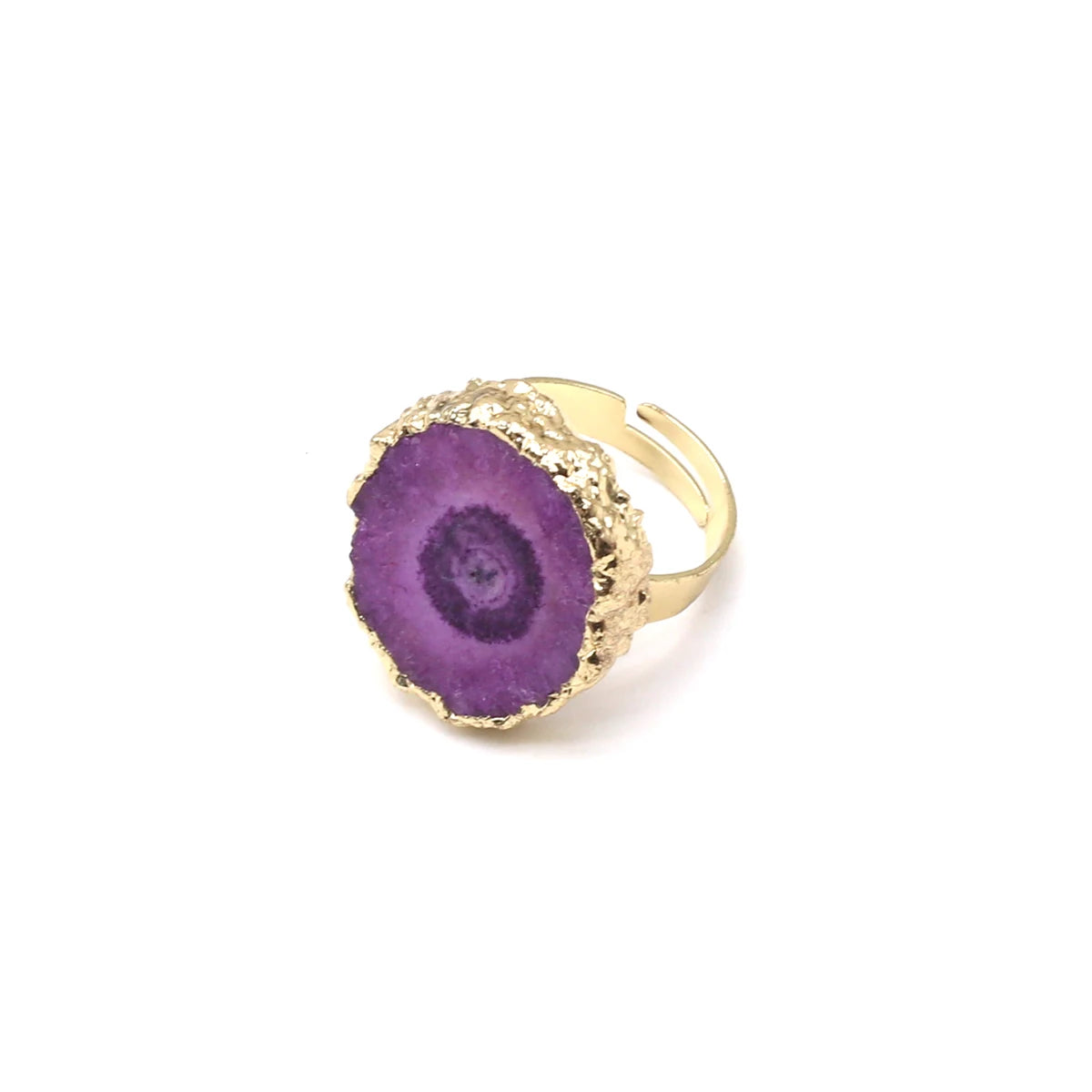 Natural Semi Precious Stones Irregular Crystal Druzy Rings Reiki Healing Embryo Agate Jewelry Accessories Party Gifts for Women