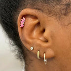 Piercing Helix Lobe Hoop Chain Earrings Zircon Gold Color Tragus Rook Ear Cartilage Accessories Women Jewelry Gift Wholesale