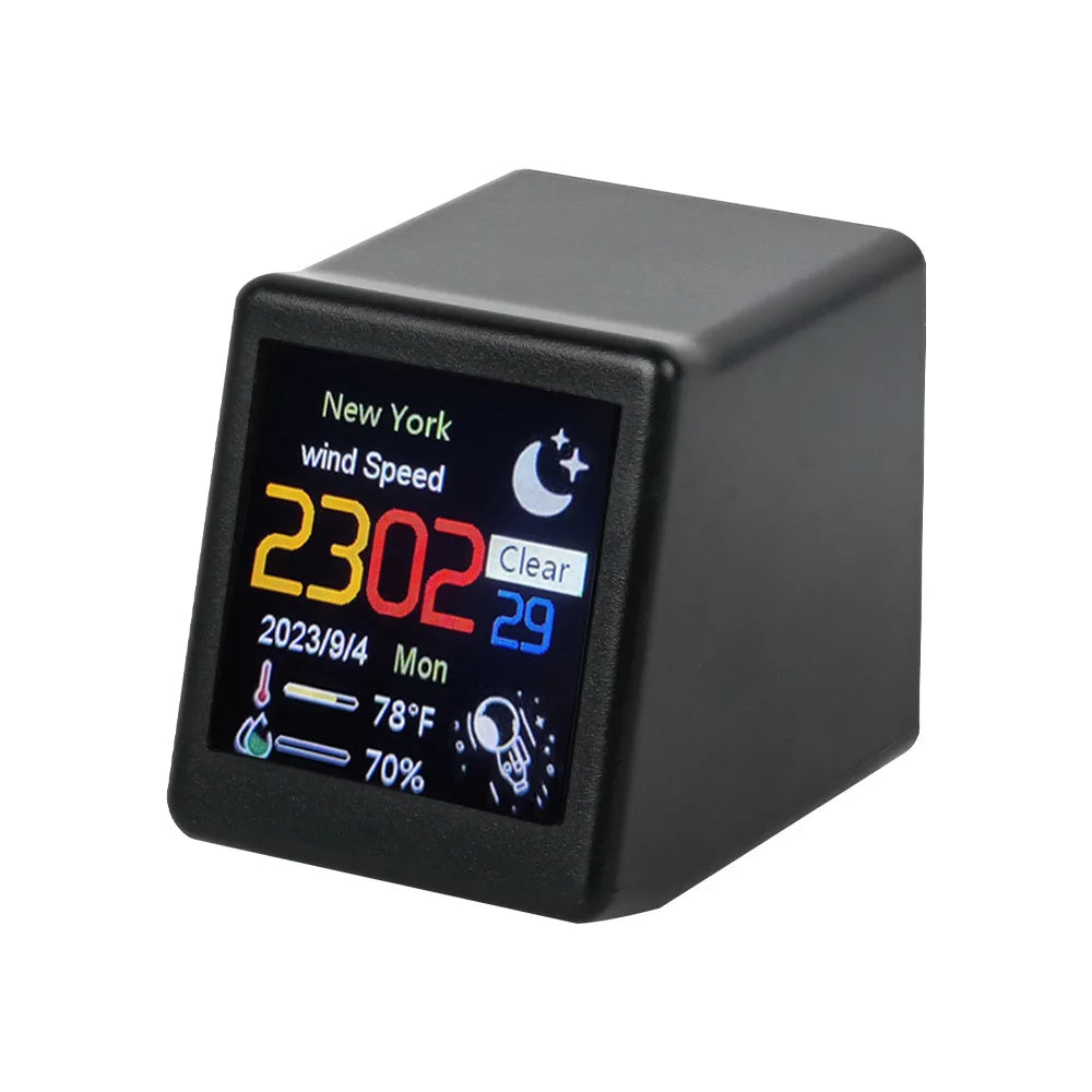 Smart desktop electronic clock WIFI weather and weather station small TV digital ornament