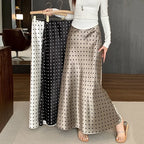 Spring 2025 High-Waisted Hoop Skirt Women's Vinegar Slimfish Tail Skirt A- Line Flared Hip Covering Long Dress