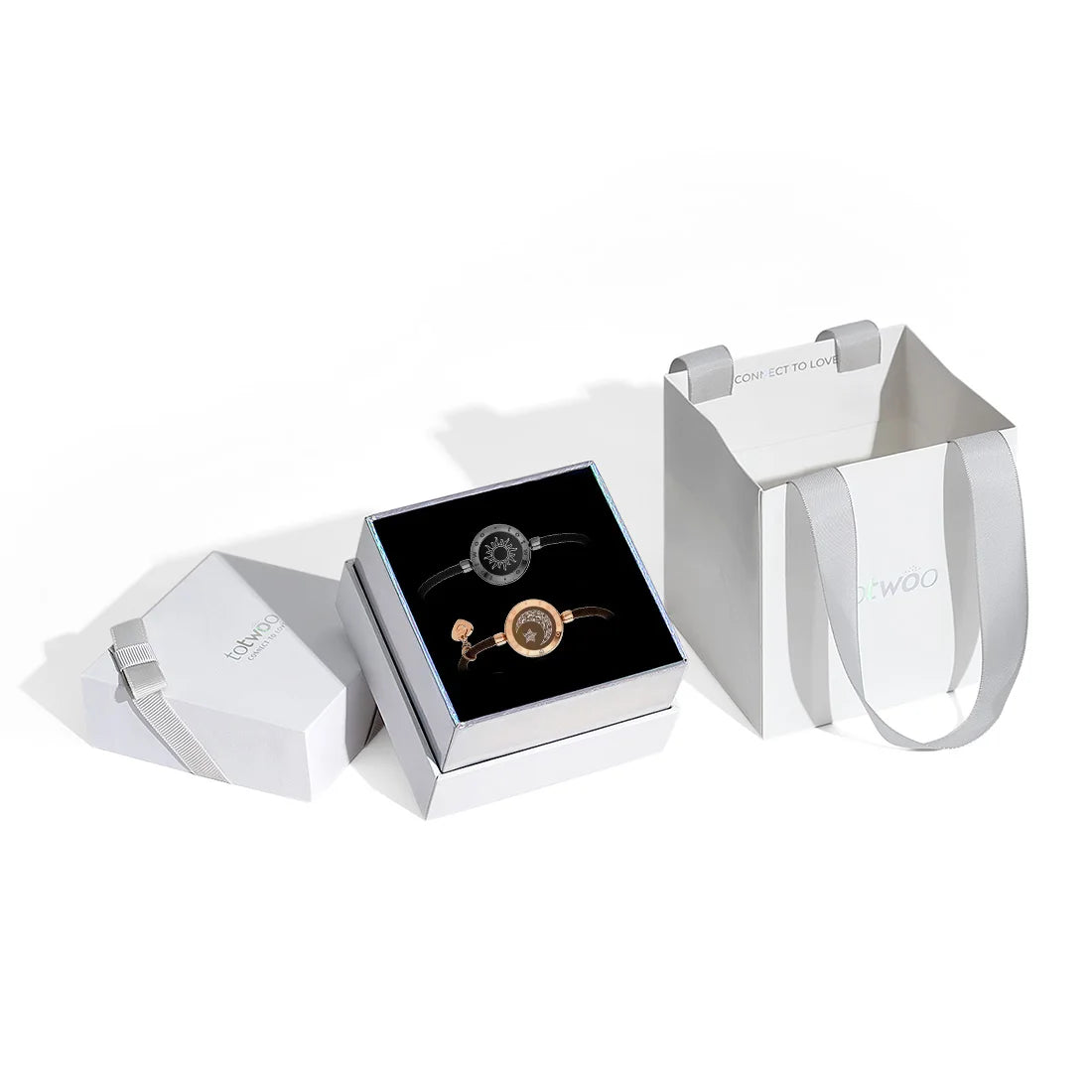 Totwoo Romantic Couple Gift Smart Bluetooth Bracelets with Vibration Reminder for iOS Android Long Distance