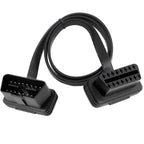 30/60/100/150CM  Flat and Thin OBD2 16-pin Extender Male To Female OBD 16-pin Adapter Elbow ELM327 Automotive Detection Cable