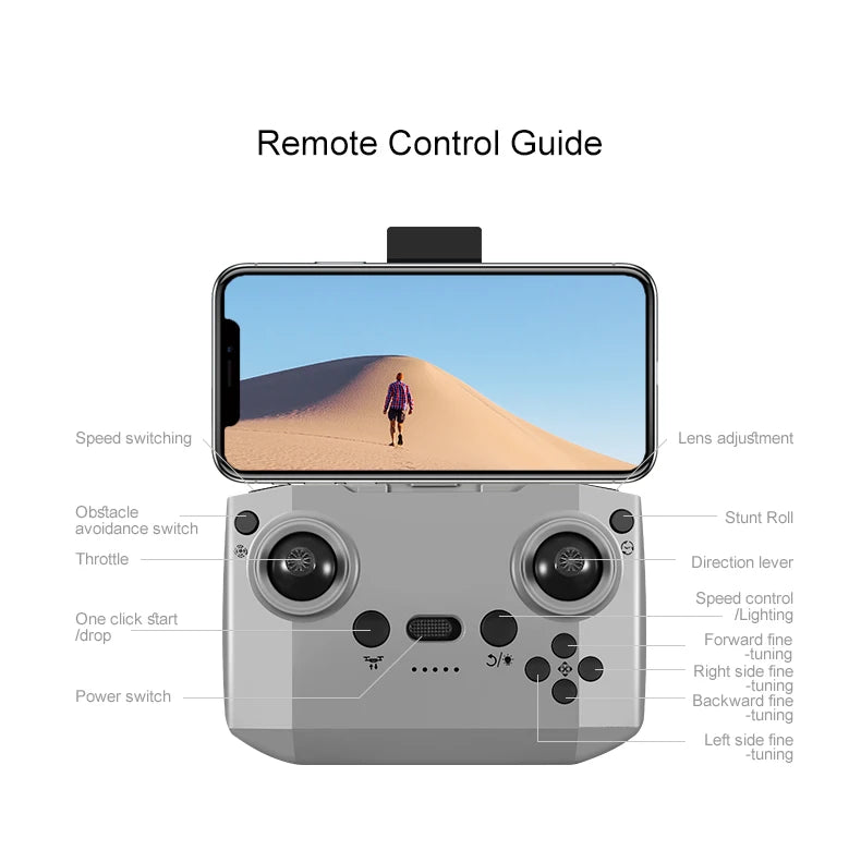 KBDFA D16 Mini Drone 8K Camera ESC Aerial Aircraft Air Pressure Fixed Height Pocket UFO Obstacle Remote Control Quadcopter