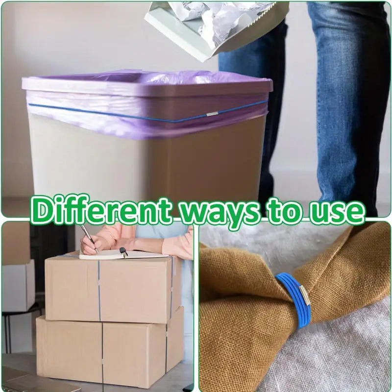 Elastic Trash Can Bands Colorful Adjustable Rubber Bands Cord Lock Household Garbage Can Bands for Home Office Litter Box