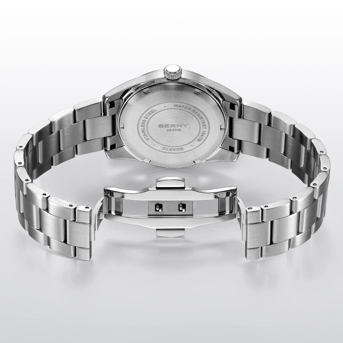 BERNY Watches for Men Luminous AR Sapphire Classic Dress Business Quartz Men's Watch 10ATM Elegant Fashion Casual Wristwatch