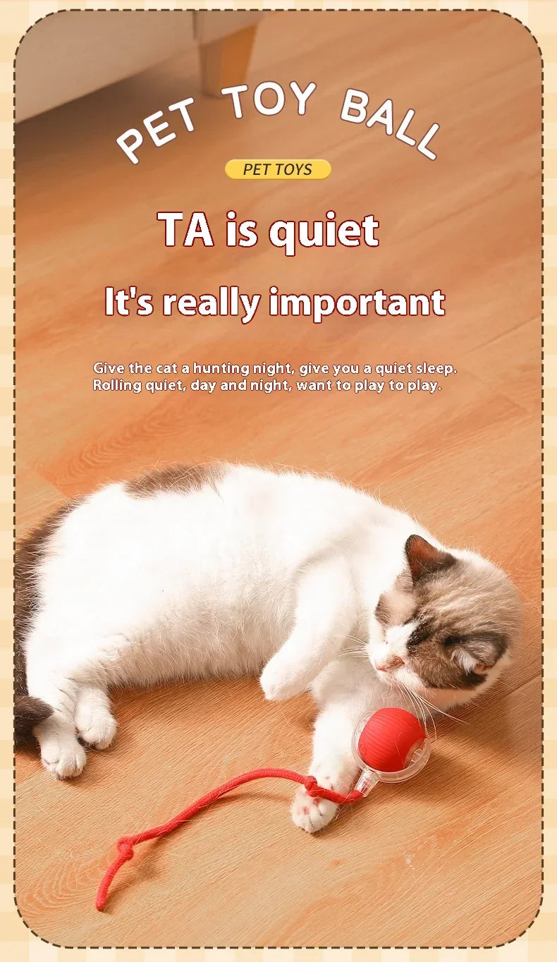 Interactive Cat Toy Ball Rolling Balls Pet Kitten Cats Teaser Automatic Electric Smart Game Plush Toys Play Stimulator Training