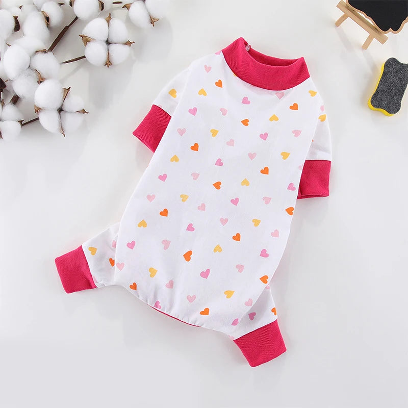 Luxury Dog Jumpsuits Pet Dog Clothes for Small Dogs Soft Cotton Puppy Pajamas Cute Print Cat Jumpsuits Pet Overalls Dog Costumes