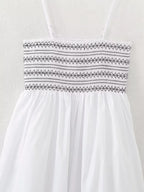 Neck Sleeveless Mid-Calf Party Dress Chest Elastic A-line Dress TRAF Elegant Summer Women Patchwork Strap Dress 2024 Sexy