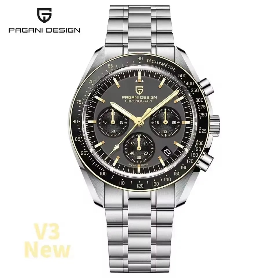 2025 New PAGANI DESIGN Moon V6 Men's Watches Luxury Quartz Watch For Man Chronograph VK63 Men Gift AR Sapphire Mirror Luminous
